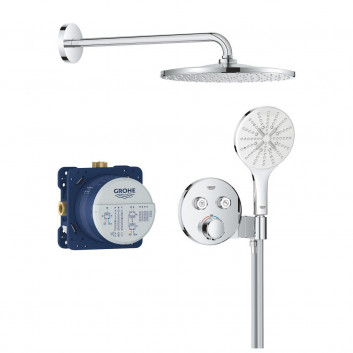 Душевой гарнитур Grohe Precision Thermostat с верхним душем Vitalio Rain Mono 310 - хром