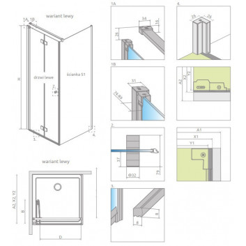 Душевая кабина Radaway Modo X I 120, przejrzysta, 1180x2000mm