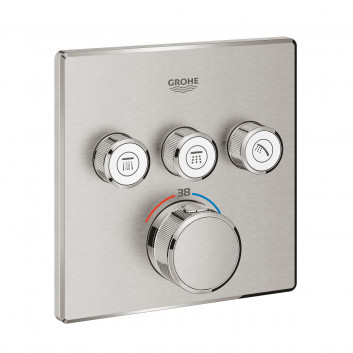 Смеситель скрытый Grohe Grohtherm SmartControl термостатическая 3-приёмники wody цвет нержавеющая сталь