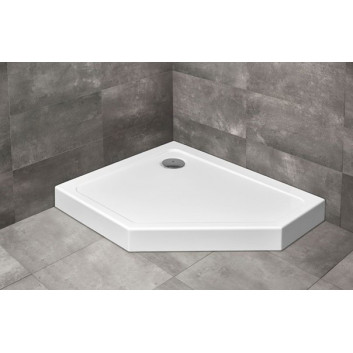 Поддон пятиугольный Radaway Doros Plus PT E, 100x90cm, правый, акриловый, белый
