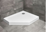 Поддон пятиугольный Radaway Doros PT E Compact, 90x80 cm, левый, акриловый - белый