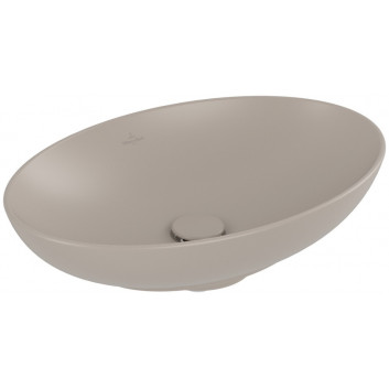 Накладная раковина Villeroy & Boch Loop & Friends, 56x38cm, овальная, z переливом, Stone White CeramicPlus
