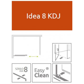 Двери кабины prysznicowej Radaway Idea 8 KDJ 110, левые, 1000x2000mmm, стекло бесцветное, хром