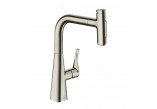 Смеситель кухонный Hansgrohe Metris Select M71, однорычажный 320, выдвижной излив, 2jet, sBox - нержавеющая сталь finish