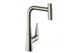 Смеситель кухонный Hansgrohe Metris Select M71, однорычажный 240, выдвижной излив, 2jet, sBox - нержавеющая сталь finish