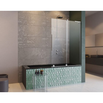 Шторки на ванну Radaway Furo SL PND II 100, левый, стекло бесцветное, 100x150cm, przesuwny, profil хром