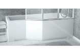 Ванна асимметрическая левая Besco Integra 150x75cm + шторки 3-skrzydłowy, белая