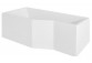 Ванна асимметрическая левая Besco Integra 150x75cm + шторки 3-skrzydłowy, белая