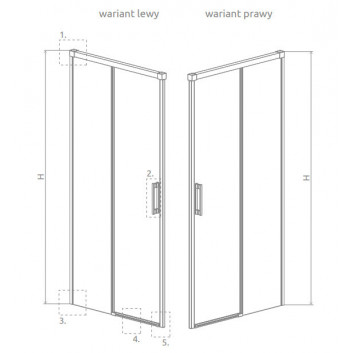 Двери для душа раздвижные Radaway Idea Black DWJ 100 Левые 98.7-101.2x200.5cm, profil чёрный, стекло бесцветное- sanitbuy.pl