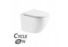 Подвесной унитаз Laveo Desna CycleOn 2.0, короткая 49x36 cm, bezkołnierzowa, wirowa с крышкой с микролифтом Slim - белая