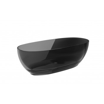 Ванна свободностоящая Besco Xara 160x75 cm овальная Carbon Grey, maskownica чёрный matt