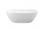 Ванна свободностоящая Besco Navia 150x80 cm овальная белая, maskownica syfonu z переливом белая