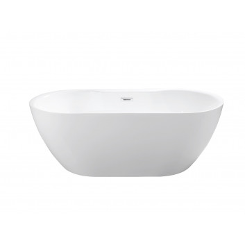 Ванна свободностоящая Besco Mexa 170x78 cm овальная Carbon Grey, maskownica чёрный matt