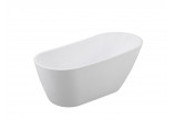 Ванна свободностоящая Besco Navia 150x80 cm овальная белая, maskownica syfonu z переливом белая