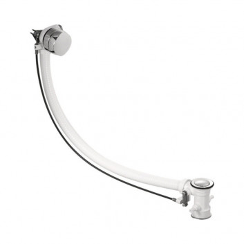 Набор сливной и переливной Duravit Quadroval, ` wody przez клапан, dla wanien с гидромассажем z wąską krawędzią, хром