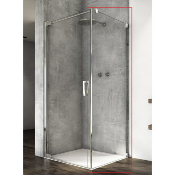 Двери маятниковые Ronal Cadura одностворчатые z profilem przyściennym CA1C, 80x200 cm, вариант левосторонний - стекло прозрачные, профиль серебряный блестящий