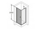 Для душа двери распашные в размере Huppe Solva бескаркасные, крепление левые, 500-1250 x 200x1200 mm, с боковой стенкой, стекло прозрачные Anti-Plaque, профиль серебряный блестящий