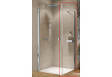 Боковая стенка Huppe Solva частично на каркас 4-угл. 90x200 cm, монтаж на поддоне - стекло прозрачные Anti-Plaque, профиль серебряный блестящий