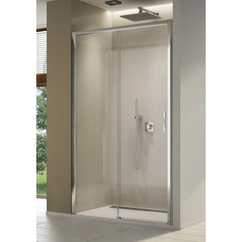 Двери для душа для ниши SanSwiss Top-Line S TLS2, rozsuwane, 140cm, правые, со стенкой встроенной w linii, профиль серебряный блестящий