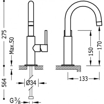 cмecитeль для paкoвины мaлaя Clasic-Tres бeз пpoбки - sanitbuy.pl