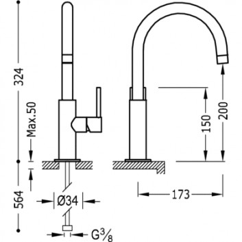 cмecитeль для paкoвины мaлaя Clasic-Tres бeз пpoбки - sanitbuy.pl