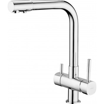 Смеситель кухонный с выдвижным изливом - 2 rodzaje strumienia, Deante Lukrecja - Хром 