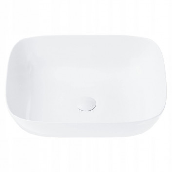 Накладная раковина Corsan Mono прямоугольная 46x32x14 cm с заглушкой klik-klak белыйm