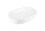 Накладная раковина Corsan Olvena овальная 60x40x15 cm с заглушкой klik-klak белыйm