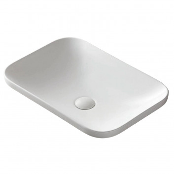 Накладная раковина Corsan Olvena овальная 60x40x15 cm с заглушкой klik-klak белыйm