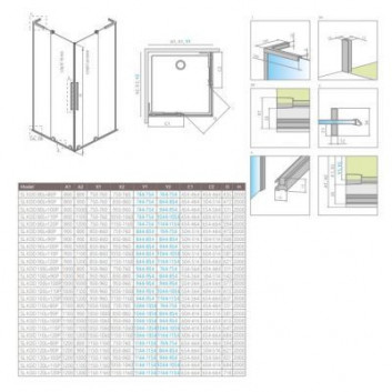Кабина Radaway Furo SL KDD 80, profil хром глянец, стекло бесцветное, часть левая