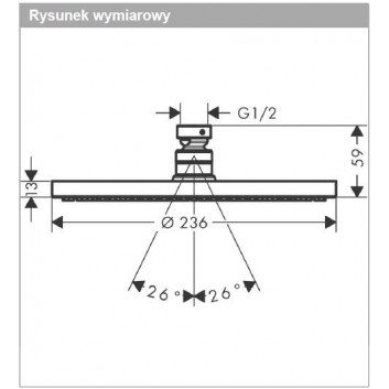Душевая лейка Hansgrohe Croma 280 1jet, круглая, чёрный мат.