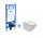 Набор скрытый Roca DUPLO ONE + раковина WC подвесная ONA RIMLESS COMPACTO с крышкой с микролифтом SLIM, белая