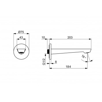 Смеситель для биде HansaGenesis, напольный, однорычажный - хром