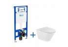 Набор скрытый Roca DUPLO ONE + раковина WC подвесная GAP ROUND RIMLESS с сидением с микролифтом SLIM, белая