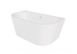 Ванна пристенная Besco Vica New, 170x80 cm, акриловая, белая + сифон золотой z napełnieniem przez перелив