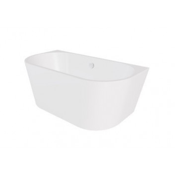 Ванна пристенная Besco Vica New, 170x80 cm, акриловая, белая + сифон золотой z napełnieniem przez перелив