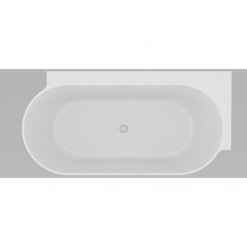Ванна свободностоящая do ściany Ravak Freedom Wall II Tec, акриловая,170x87 cm - белая, крышка odpływu белая