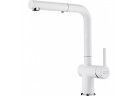 Смеситель с выдвижным изливом Franke Active L pull-out spray - белый polarny/ хром