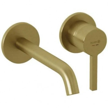 Смеситель ванна/душ Kludi Nova Fonte Puristic, скрытая термостатическая - золотой szczotkowany