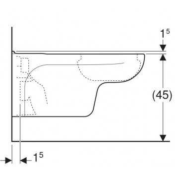Раковина ustępowa Geberit Citterio подвесной 56x36 cm, с плёнкой keratec - белая