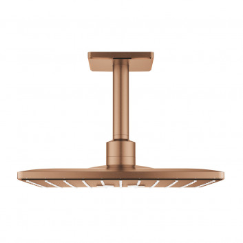 Верхний душ Grohe Rainshower Smartactive 310 Cube, держатель потолочные 142mm, 2 strumienie, brushed cool sunrise