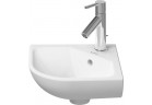 Раковина угловая Duravit ME by Starck 44x38 cm, z переливом, с отверстиями под смеситель - белая