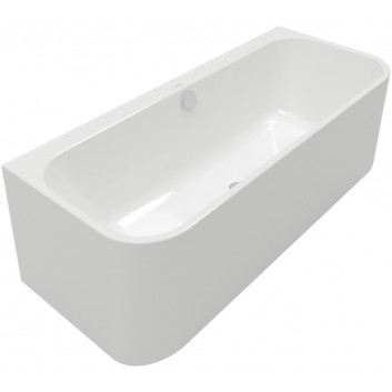 Ванна пристенная для монтажа углового с левой stronie SQUARE, 1800 x 800 mm, Villeroy & Boch, Loop & Friends - Weiss Alpin
