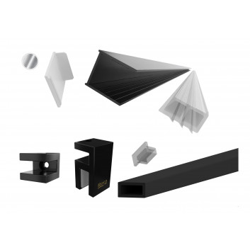 Стенка Roca Walk-In, grubość 8mm, do łączenia с монтажным комплектом District. Размеры nominalny 100cm