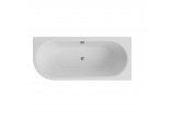 Ванна свободностоящая Besco Avita A-line z z переливом szczelinowym, с сифоном и пробкой klik-klak 160x75cm, вариант левосторонний, акриловая, белая