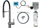 Смеситель кухонный Deante Magnetic с набором do filtracji wody z elastyczną изливом - titanium 