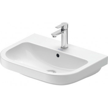 Раковина полувстраиваемая Duravit D-Code 55x45,5 cm, с отверстиями под смеситель, z переливом, spód w pełni glazurowany - белая