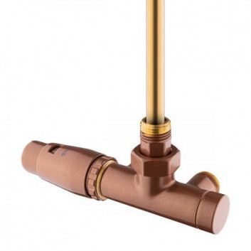 Набор термостатический Oltens Varmare Ventil для обогревателя z trójnikiem, правый - медь szczotkowana