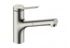 Смеситель кухонный Hansgrohe Zesis M33, однорычажный, с выдвижным изливом, 2jet - нержавеющая сталь finish