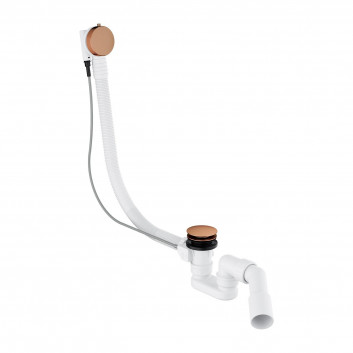 Сифон для ванны сливной и переливной, Omnires CGS - Белый глянец